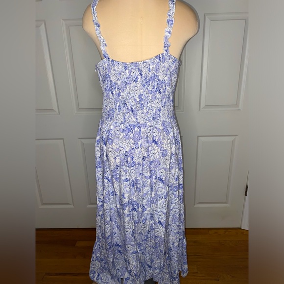 Patrons of Peace Blue & White Floral Maxi Dress Size M Boho Chic Spring Summer - Picture 9 of 10